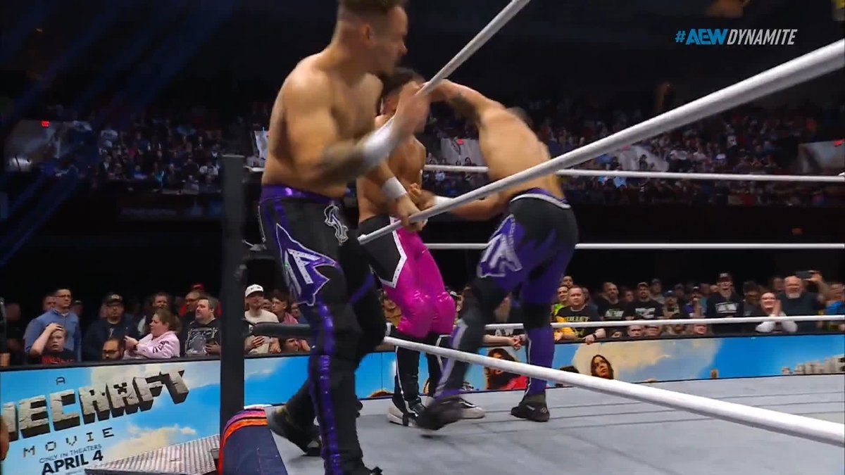 Top Flight is in rare form tonight just a short drive away from their hometown! Watch #AEWDynamite LIVE on TBS &amp; Max @Lucha_Angel1 | Darius Martin