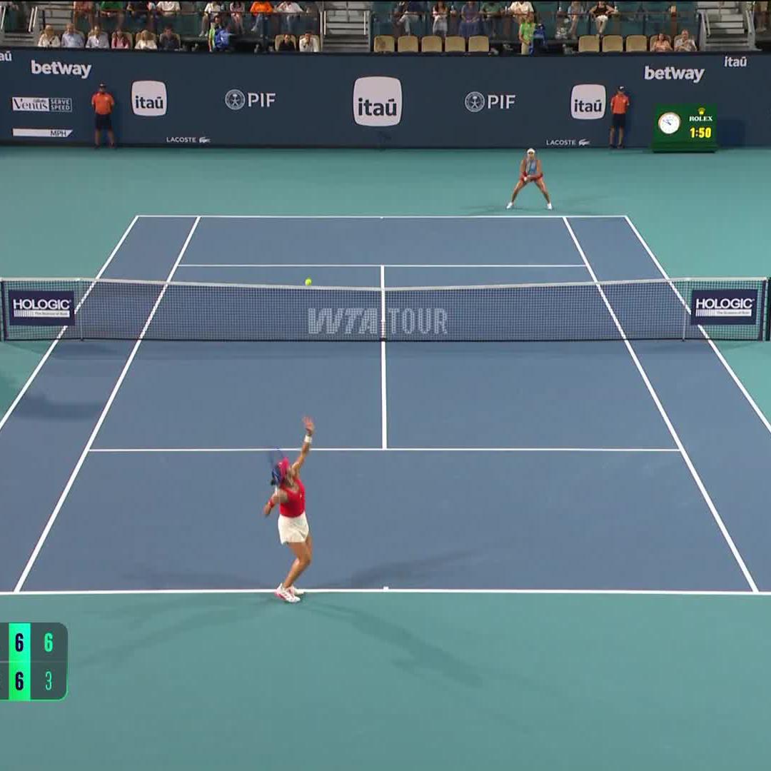 can never count her out 🙅‍♀️ Emma Raducanu strikes back 7-6(3) to force a decider against Pegula! #MiamiOpen