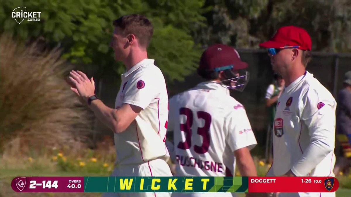 No luck for Labuschagne this time as he picks out the fielder in the deep for a second time #SheffieldShield