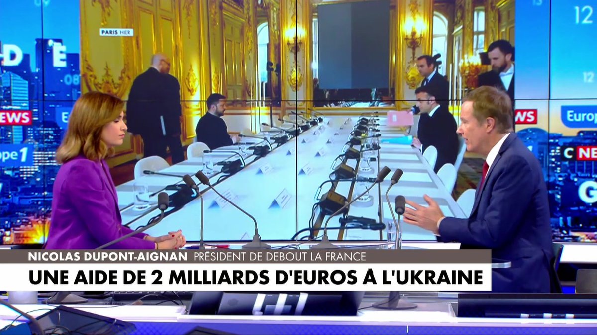 Soutien financier à l'Ukraine : "Emmanuel Macron, le Premier ministre britannique et le nouveau chancelier allemand manipulent l'opinion pour saboter la paix (...) c'est un nouveau suicide européen" déclare Nicolas Dupont-Aignan #LaGrandeITW #Europe1
