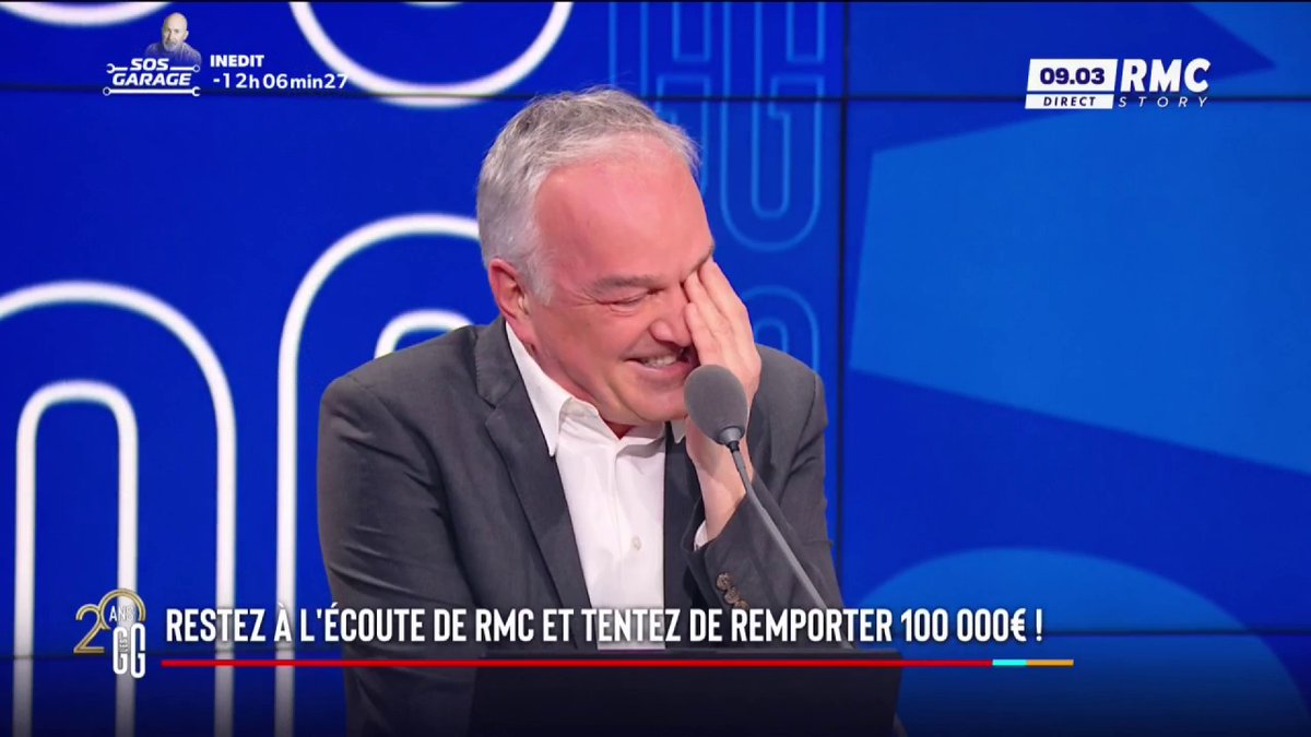 🤣 L'énorme fou rire d'Olivier Truchot en découvrant la taille du chèque de 100 000€ pour le jeu RMC ! ⬇️ #GGRMC