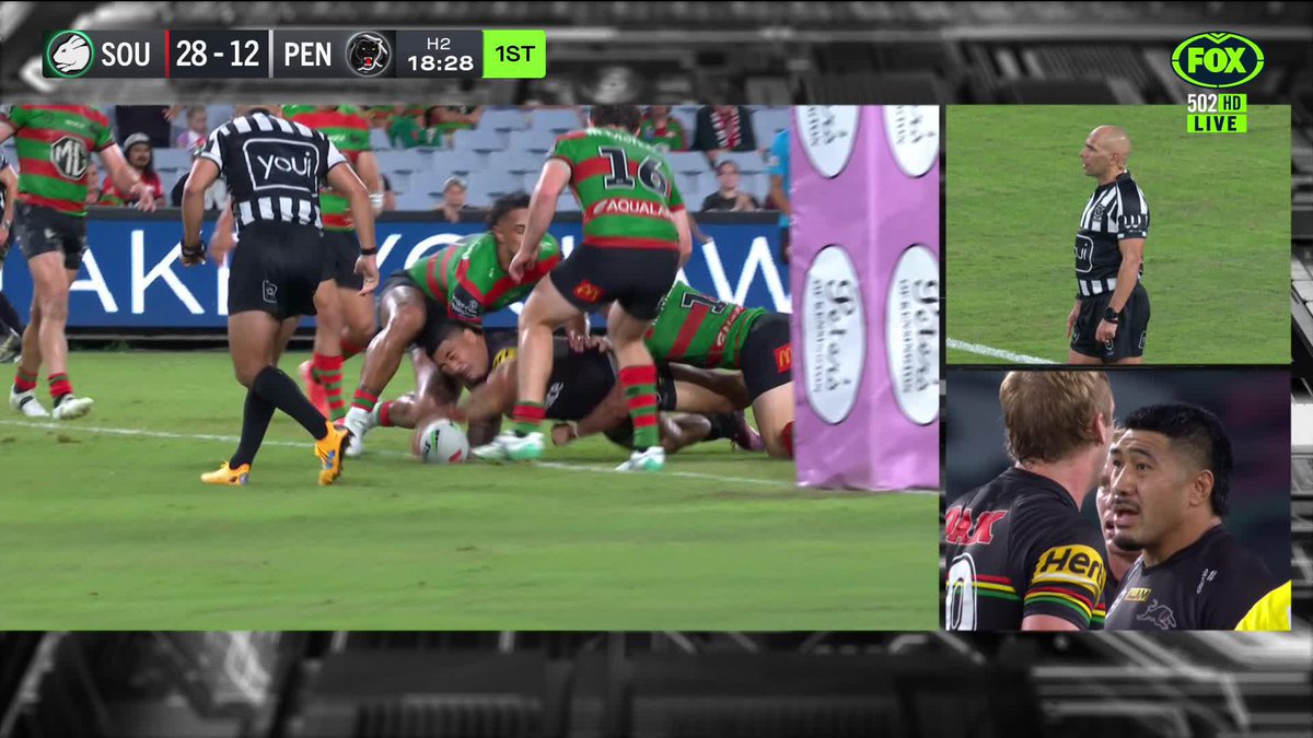 No-try for the Panthers... was this a harsh call? 📺 Watch #NRLSouthsPanthers LIVE on ch.502 or stream on Kayo: BLOG MATCH CENTRE
