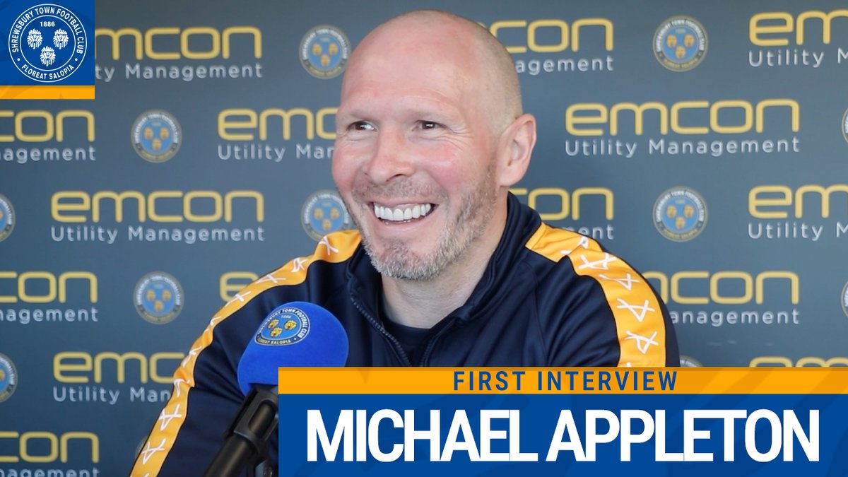 🗣️ I'm energised and ready to go again. We've got nine very important games to go. Hear from Michael Appleton for the first time as Shrewsbury boss 👇 🔷🔶 #Salop