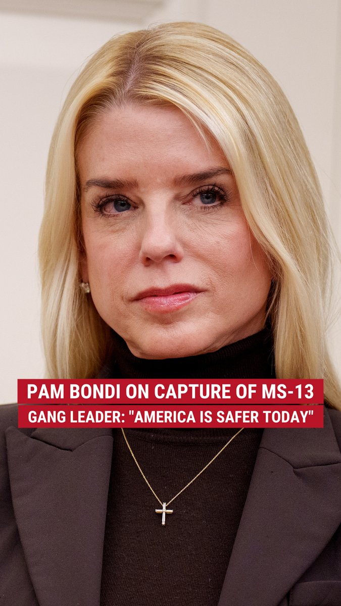 "We didn't need new laws... We needed a new president." Attorney General Pam Bondi says "America is safer today" after one of the top three MS-13 gang members was taken into custody.