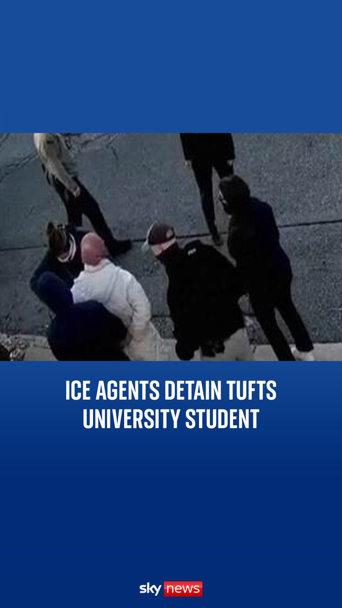 Rumeysa Ozturk, 30, was an international doctoral student at Tufts University with a visa to study. She has now been detained and her visa has been terminated. Read more:
