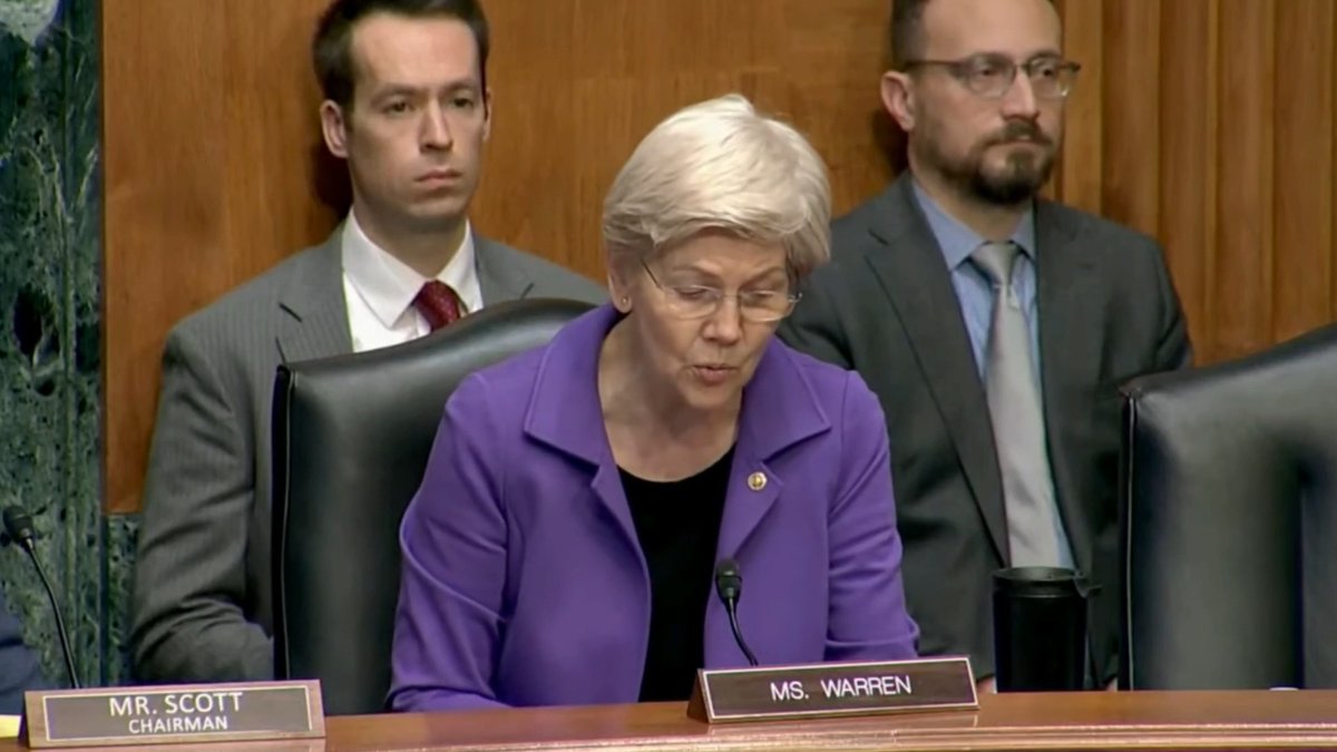 🚨 JUST IN! 🚨 Elizabeth Warren goes after Paul Atkins during his SEC Chair nomination hearing: "Mr. Atkins has spent almost his entire career helping billionaire CEOs like Sam Bankman-Fried...he's been working with those folks to help them get even richer... He got pretty much everything wrong in the run-up to the biggest financial crash since the Great Depression. That is not a record that deserves promotion."