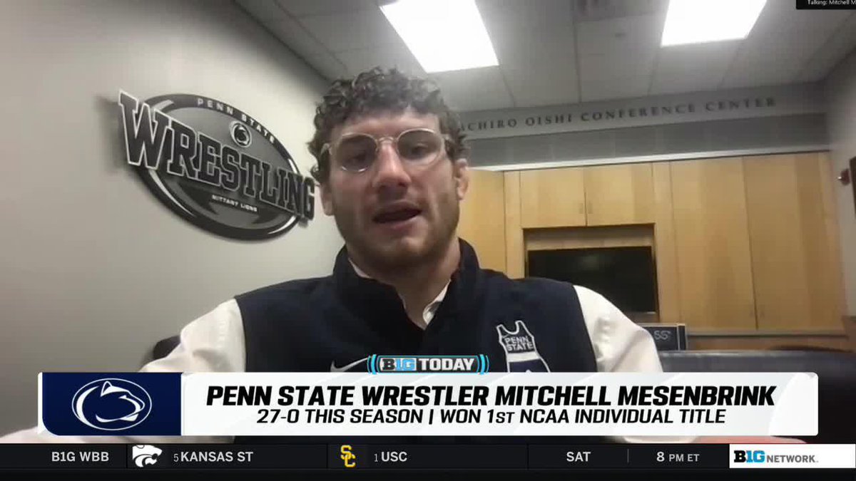 "My dad and mom have been like a tag team, helping me so much with any goal that I’ve sought after." NCAA Men's Wrestling champion Mitchell Mesenbrink credits his parents for supporting his dreams and reigniting his love for the sport 👇 #B1GWrestling x Penn State Wrestling