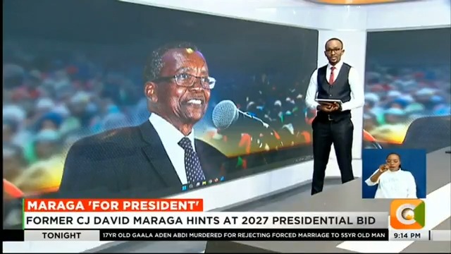 Maraga 'For President' Former CJ David Maraga hints at 2027 presidential bid Maraga: I am still consulting before making a final announcement Maraga says he has accepted endorsement by the youthful Gen Z #CitizenTonight Sam Gituku