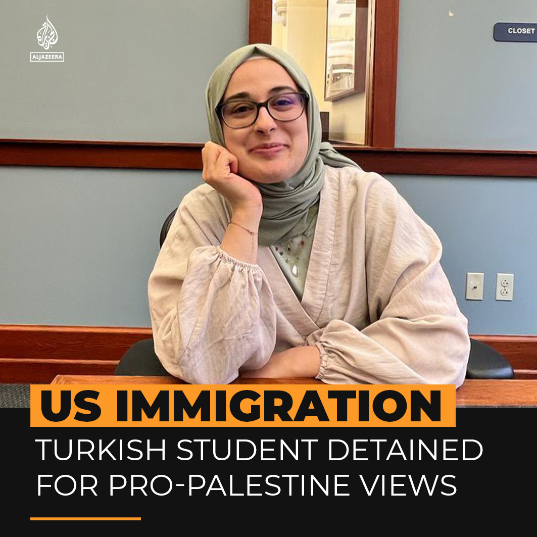 Video footage shows masked and plain-clothed US federal agents detaining a Turkish PhD student, Rumeysa Ozturk, from Tufts University who co-authored an article supporting Palestinians.