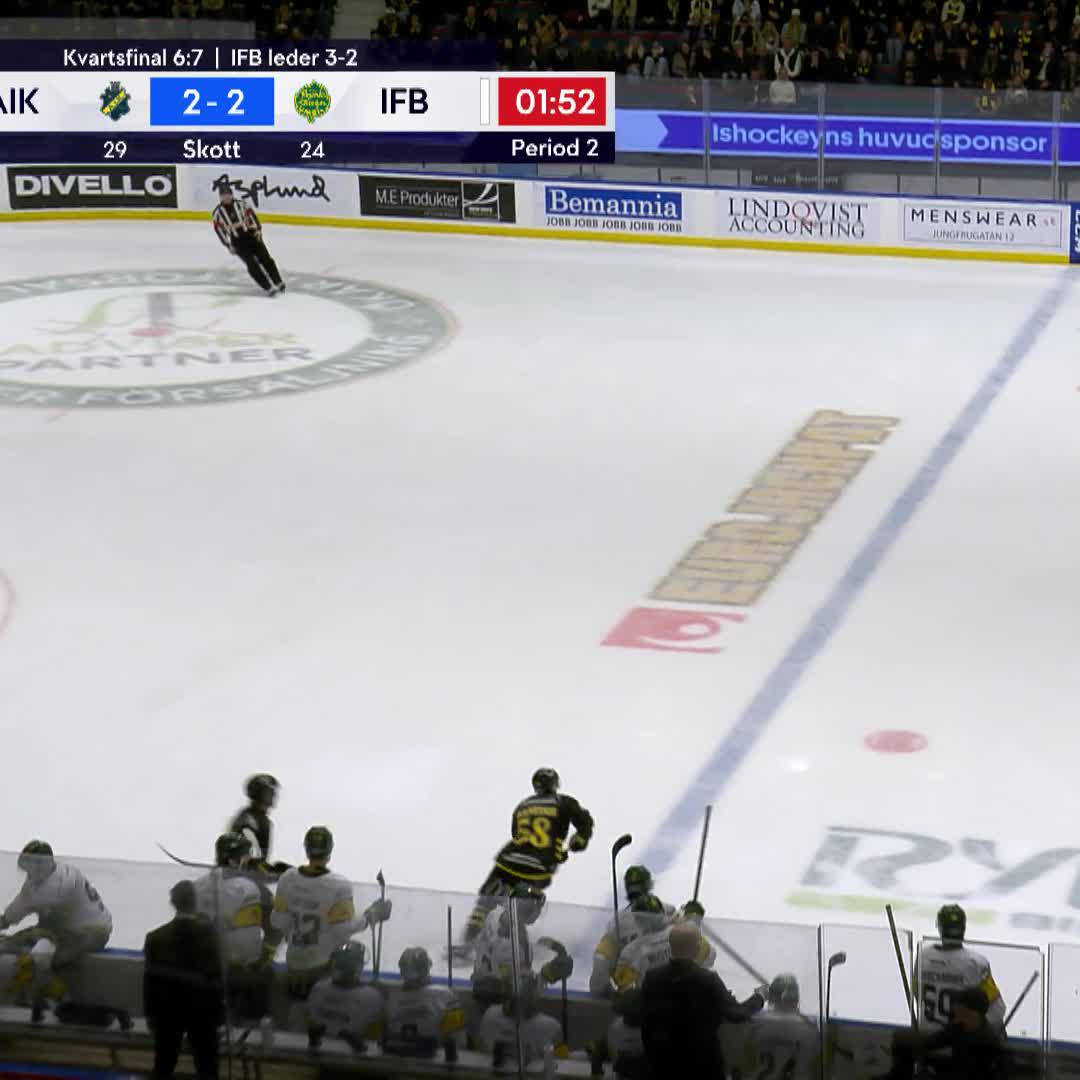 Lukas Zetterberg kliver fram – AIK går upp i ledning inför den tredje perioden! 🥵 Slutspelet pågår – streama på TV4 Play 📺
