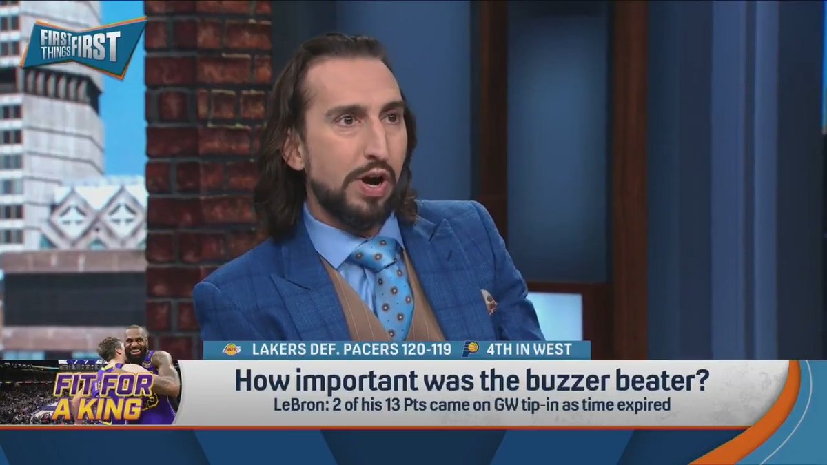 .nick wright reacts to LeBron's buzzer beater vs. the Pacers: “It capped kind of a perfect LeBron James day.”