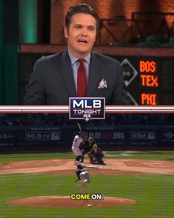 "Aaron Boone once again showcasing his high baseball IQ." 😂🧠 Greg's LIVE #MLBTonight reaction to Austin Wells' leadoff home run is priceless.