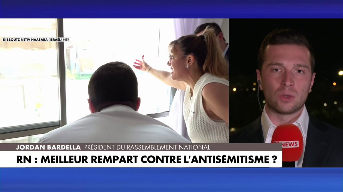 Jordan Bardella : «Le Rassemblement national est aujourd'hui un bouclier pour nos compatriotes de confession juive. Demain, si nous sommes à la tête du pays, je n'aurai pas la main la tremble lorsqu'il s'agira de mener bataille contre l'antisémitisme.»