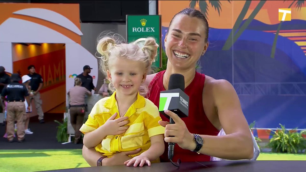 Try making it through this interview with Aryna and her goddaughter without smiling .... we bet you can't 🤭 🥹 #MiamiOpen