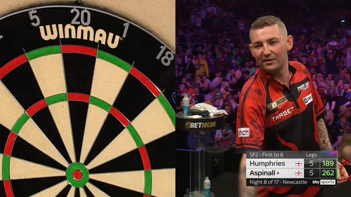 HUMPHRIES INTO THE FINAL ✅ Luke Humphries will face Luke Littler in the final in Newcastle after beating Nathan Aspinall in an absolute thriller! What a game 👏 📺 #PLDarts25