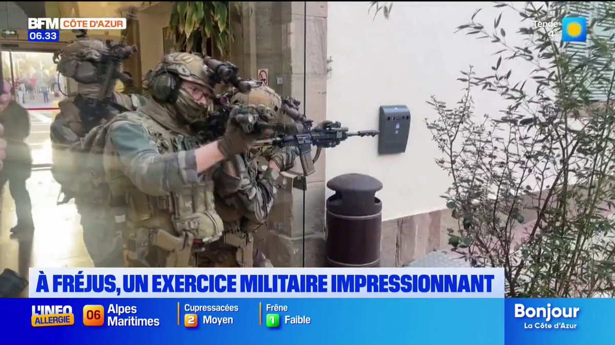 🚨 ALERTE PROPAGANDE Ce matin, l’armée a investi le centre-ville de Fréjus pour un exercice géant. Et bien sûr, pas du tout pour faire peur…