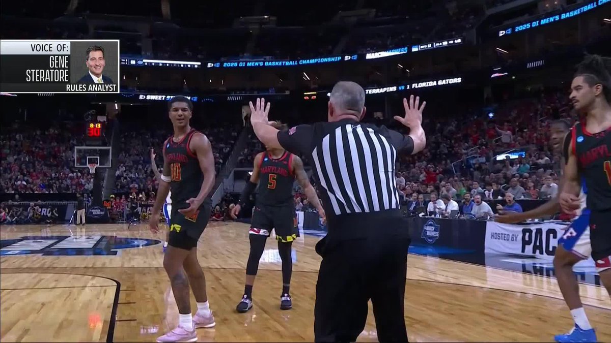 "I think Julian Reese's action is excessive. Could be potential injury." Gene Steratore on this flagrant foul assessed to Maryland's Julian Reese