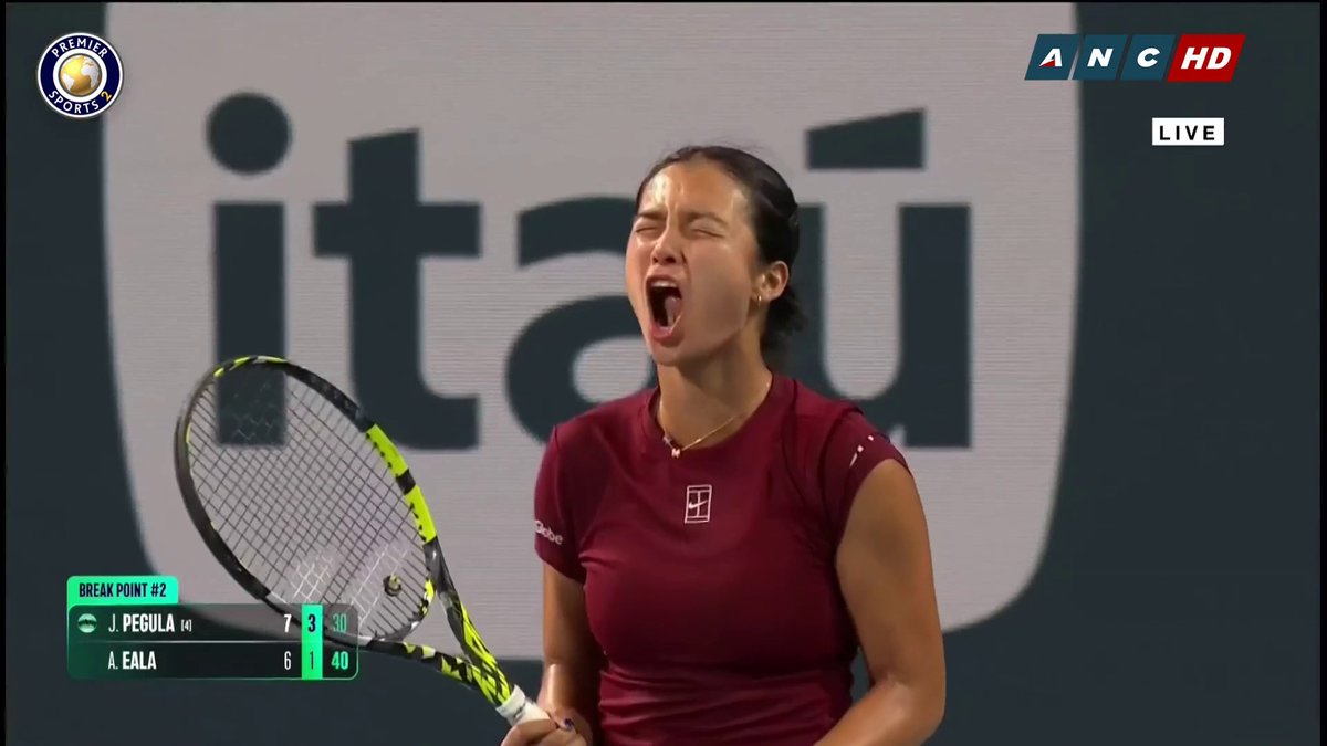 VICIOUS RETURN! Alex Eala showing signs of life in Set 2 against Jessica Pegula. #MiamiOpen *IN PARTNERSHIP WITH PREMIER SPORTS 2*