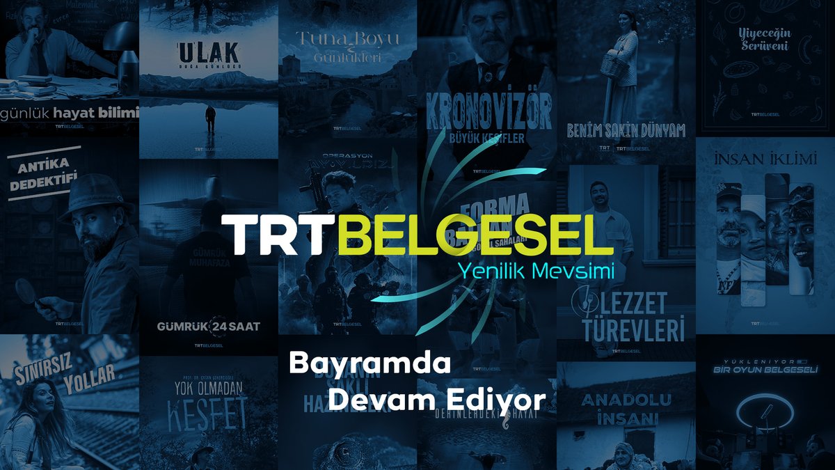 Yenilik mevsimi bayramda da tüm hızıyla devam ediyor! Yeni izler, yeni yüzler, yeni öyküler ve ilk kez yayınlanacak yeni belgeseller bayram boyunca TRT Belgesel’de. #izleritakipet #HikayeyiPaylaş