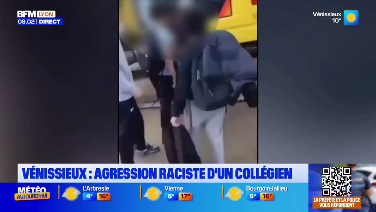 Rhône: une plainte déposée après l'agression raciste d'un collégien à Vénissieux