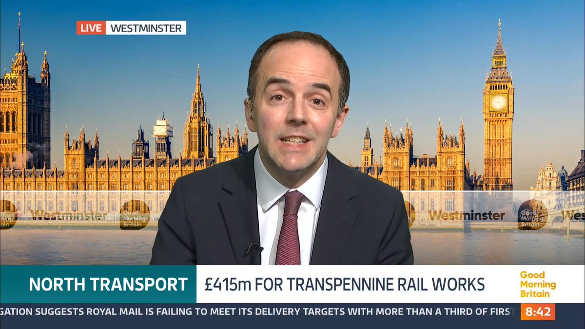 The Prime Minister will set out plans today to invest around two billion pounds in improving rail and bus services in the north and maintaining roads. Treasury Minister James Murray speaks to @charlottehawkns and Adil Ray OBE.