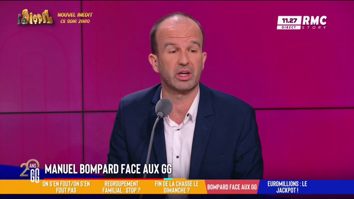 🎙️ "Mélenchon est l'homme politique qui a redonné des couleurs à la gauche", selon le député LFI Manuel Bompard ⬇️ #GGRMC