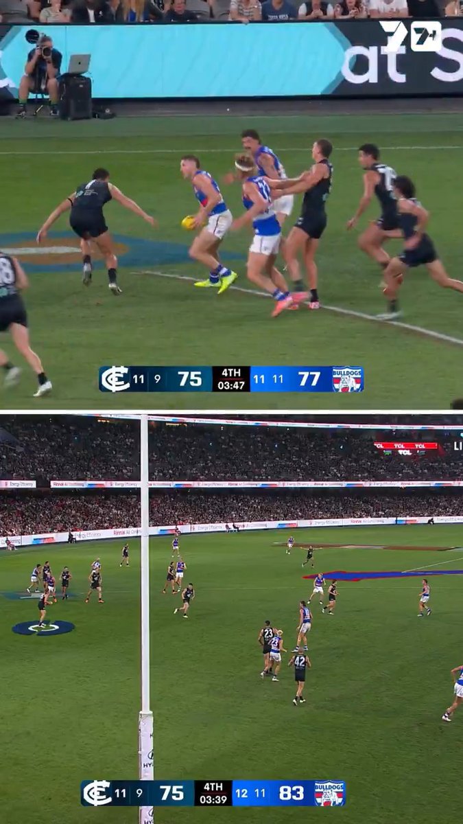 A moment for Bailey Dale's ELITE efforts late 🔥 #AFLBluesDogs
