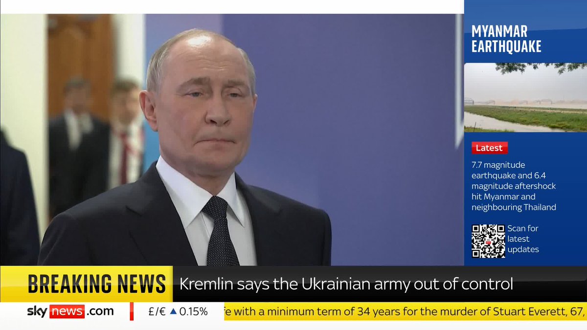 BREAKING: Ukraine army 'out of control', says Kremlin. 📺 Sky 501 and YouTube