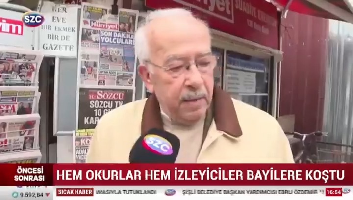 Türkiye 10 gün ekran karartma cezasına karşı Sözcü Ailesi'ne sahip çıktı... Bugün Sözcü Gazetesi bayilerde kapış kapış alındı öğleden sonra bayilerde Sözcü Gazetesi kalmadı... Youtube hesabımızın abone sayısı yağmur gibi artıyor. Birlikte güçlüyüz ama ara vermeden devam etmemiz gerekiyor... Birkaç gün içinde başka sürprizlerimiz de olacak...