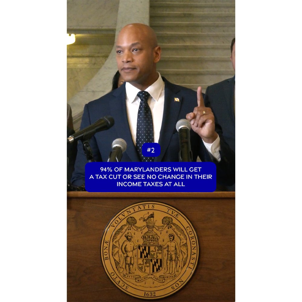 Our budget framework provides much-needed relief to the middle class. It will ensure: ✅ 94% of Marylanders get a tax cut or see no change in their income taxes ✅ There will be no increase to the sales tax or state property tax ✅ We can strengthen and diversify our economy