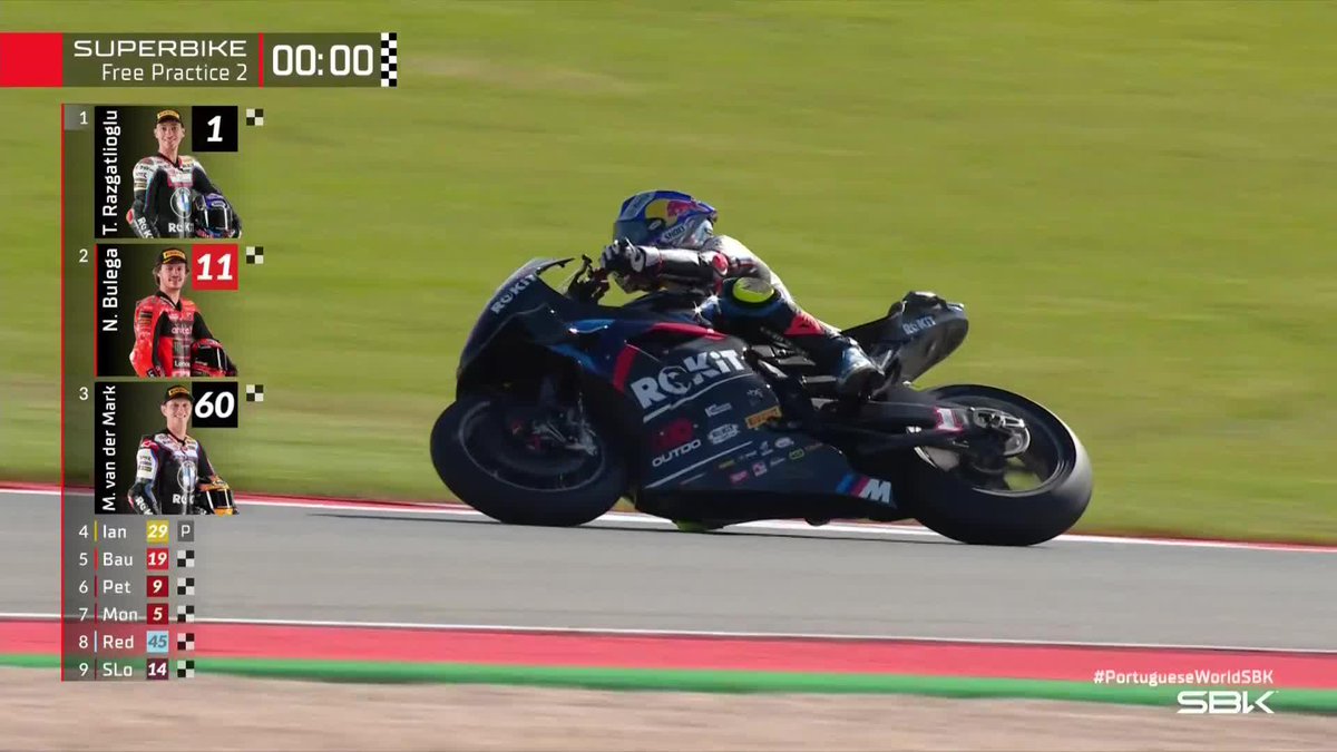BACK TO LEADING ✈️ Time for Toprak Razgatlıoğlu celebrate P1 in Free Practice 2 🎢 #PortugueseWorldSBK 🇵🇹