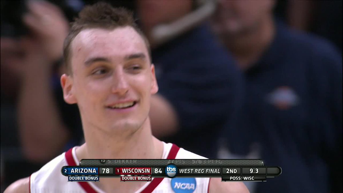 Badgers 👉 B2B Final Fours 🔥 #OTD 1️⃣0️⃣ years ago, Sam Dekker sealed Wisconsin Basketball’s spot in the Final Four with this clutch three ‼️ #B1GMBBall x Sam Dekker