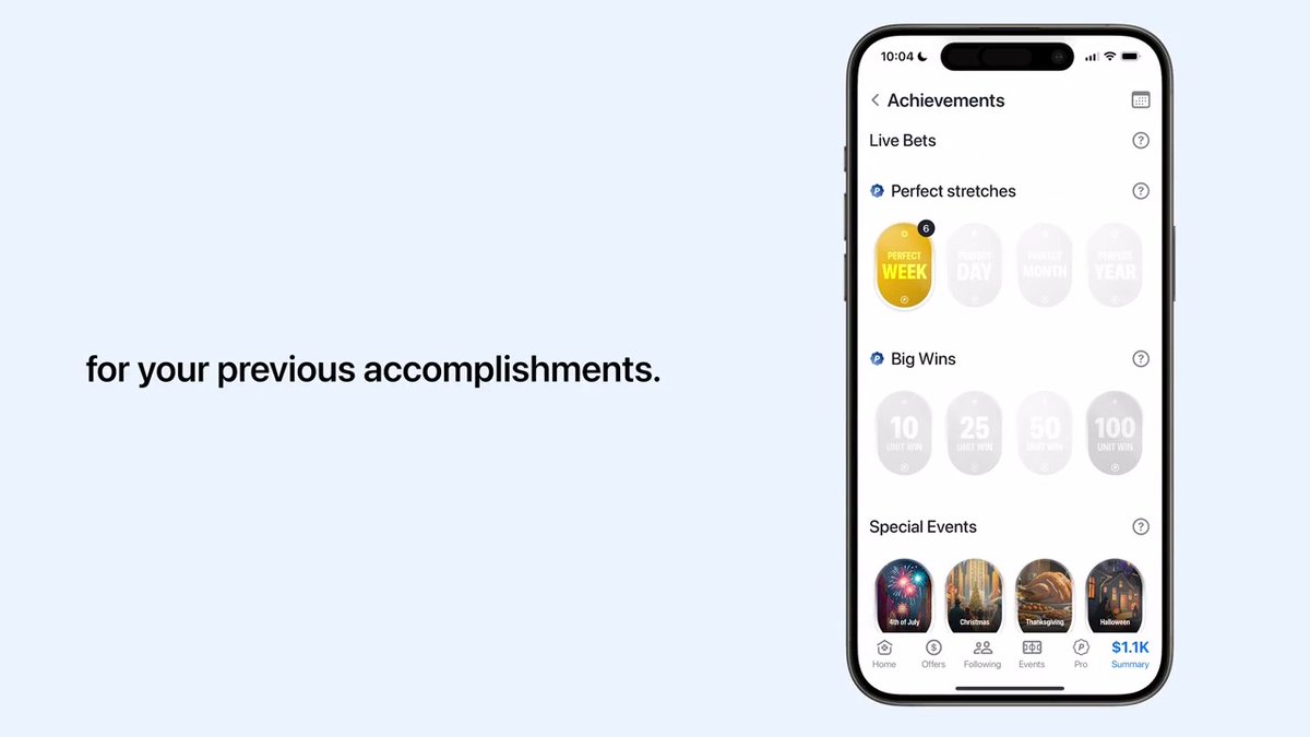 Introducing Achievements — our latest app feature Collect badges for various milestones like being a top bettor in a specific league, perfect stretches and much more 🤝 Head to the Summary page to see your Pikkit Achievements 👀