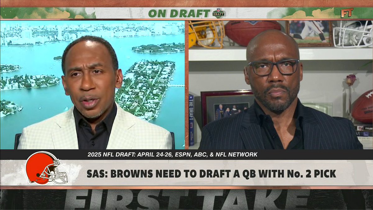 .Stephen A Smith believes the Browns should take a quarterback with the No. 2 pick in the draft. “The only way you’re justified in not taking a quarterback … is if you don’t believe that quarterback has the ability to be the face of your franchise.”