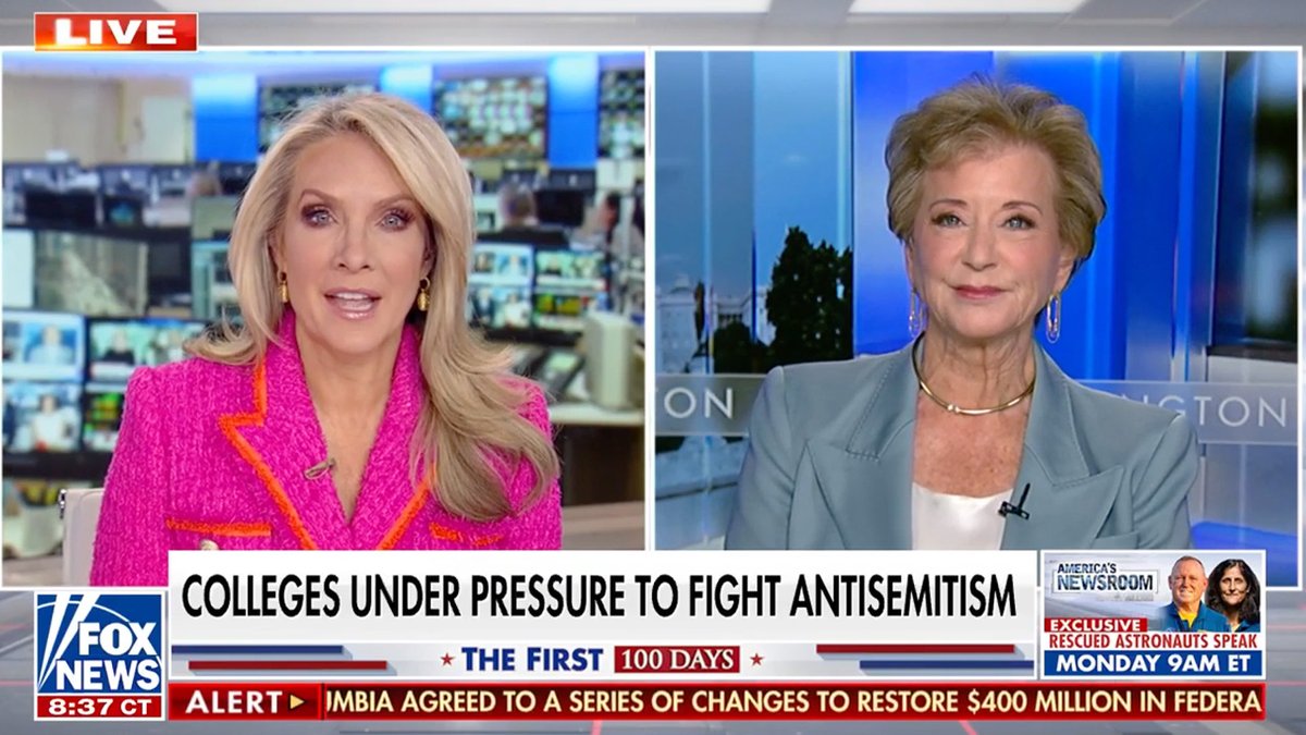 Education Secretary Linda McMahon joined America's Newsroom to discuss Democrats' backlash over cuts at the civil rights office and her letter to California Gov. Gavin Newsom addressing the trans athlete debate.