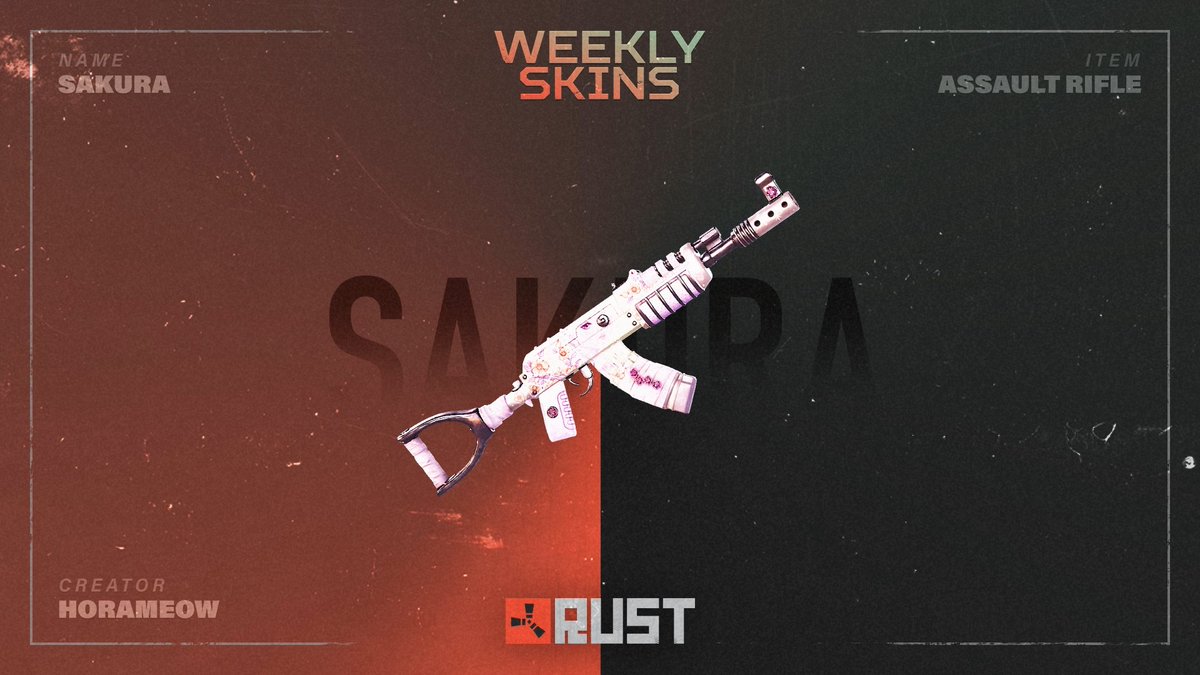 The weekly Rust community skins are now live on the Steam Item Store! 💮📦🔫 Get yours here: