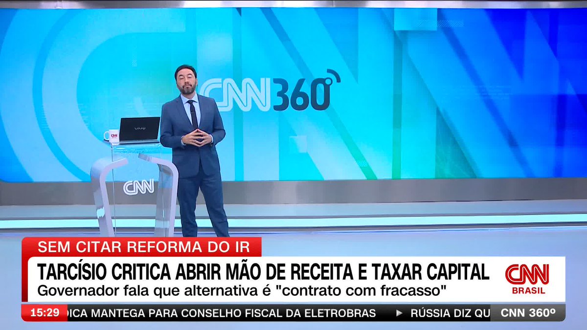 Tarcísio critica abrir mão de receita e taxar capital; assista #CNNBrasil360º