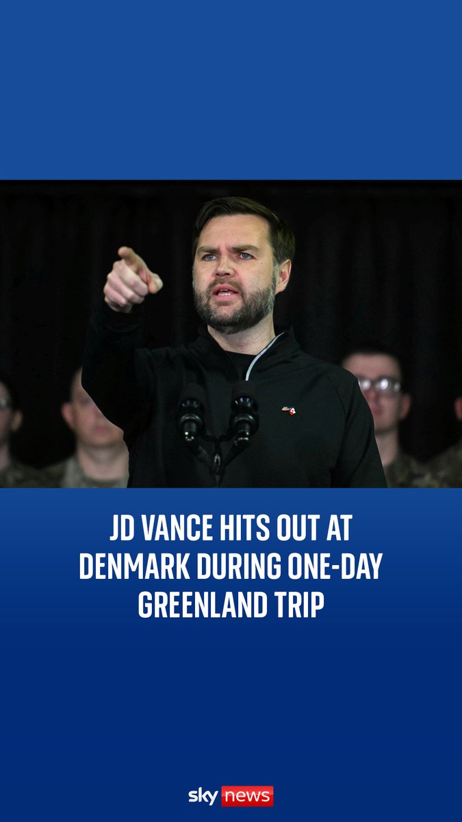 🗣️ "Denmark hasn't done a good job in Greenland." That is what JD Vance told members of the military at a US outpost on the territory during his one-day visit.