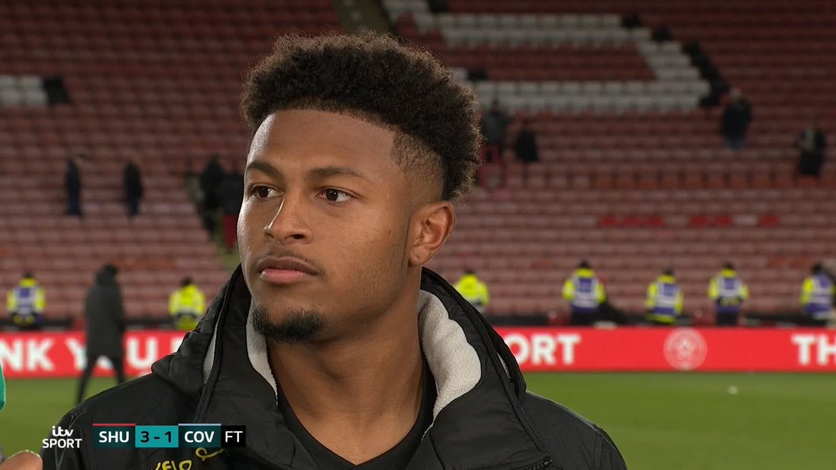 After his first goal at Brammall Lane in over two years, Rhian Brewster chats to the crew as Sheffield United climbed back to the Championship summit 🙌 And also shows some love to former teammate Chris Basham 💓 #SHUCOV | #ITVFootball