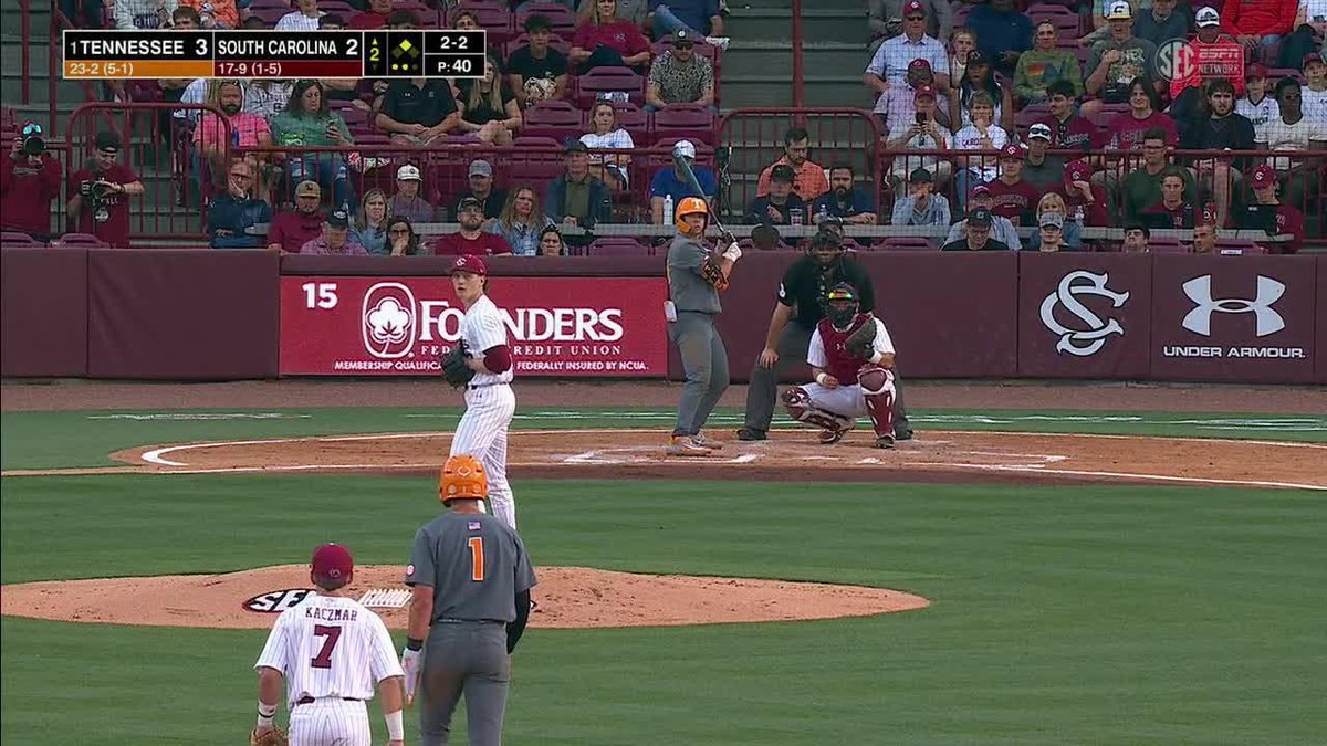 Dalton loves him some SEC pitching! Making the Gamecocks pay for an error with three unearned runs this inning. 📺 (SECN+) #GBO // #BeatSC