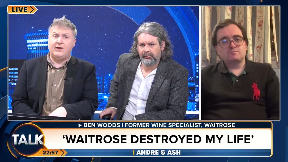 Wine specialist Ben Woods has been sacked by Waitrose after 25 years for sharing 'the wrong views' on social media. "Everyone has a right to have an opinion. Would this happen to me if my views were left-leaning?" André Walker Ash Benonwine