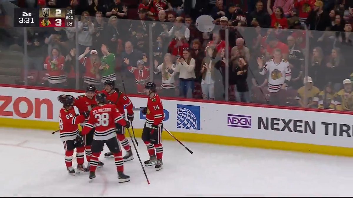 Ryan Donato. Hat trick. The first of his NHL career. Just an unreal season he's having. #Blackhawks