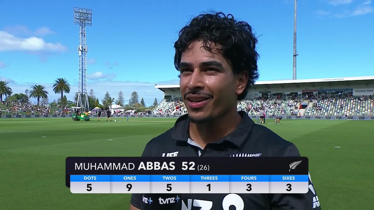 Welcome to international cricket, Mo! Debutant Muhammad Abbas (52) reflects on his superb maiden innings for the BLACKCAPS. Scorecard | #NZvPAK #CricketNation