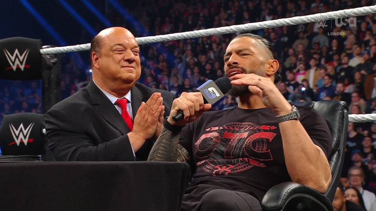 .Roman Reigns’ #SmackDown Checklist: ✅ Acknowledged ✅ #WrestleMania Contract signed ✅ Get interrupted by @wwerollins 🙄 #SmackDown