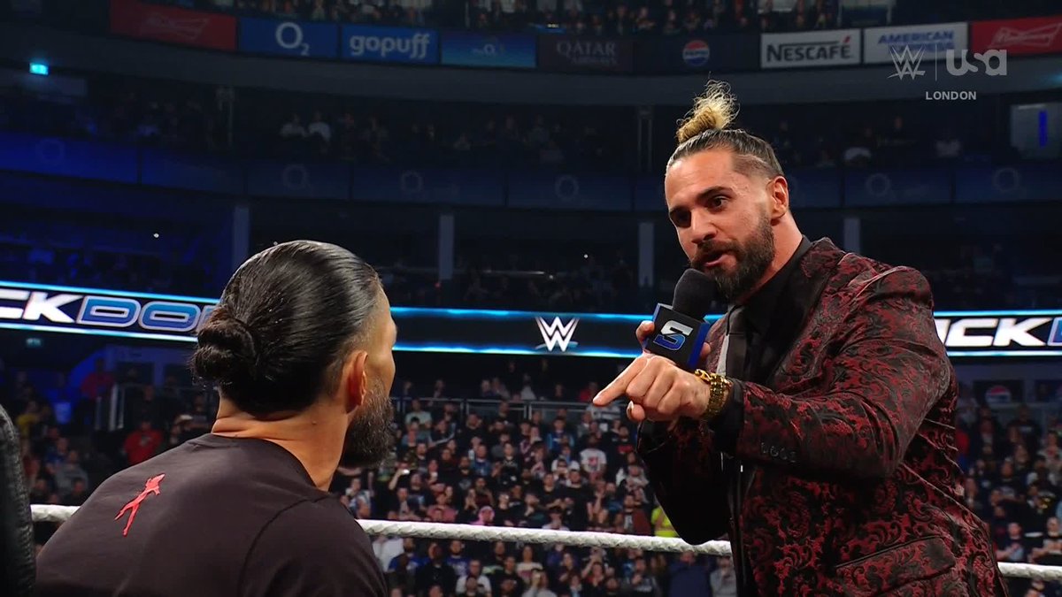 .Roman Reigns doesn't want to hear anything Seth Rollins has to say! 😤 #SmackDown