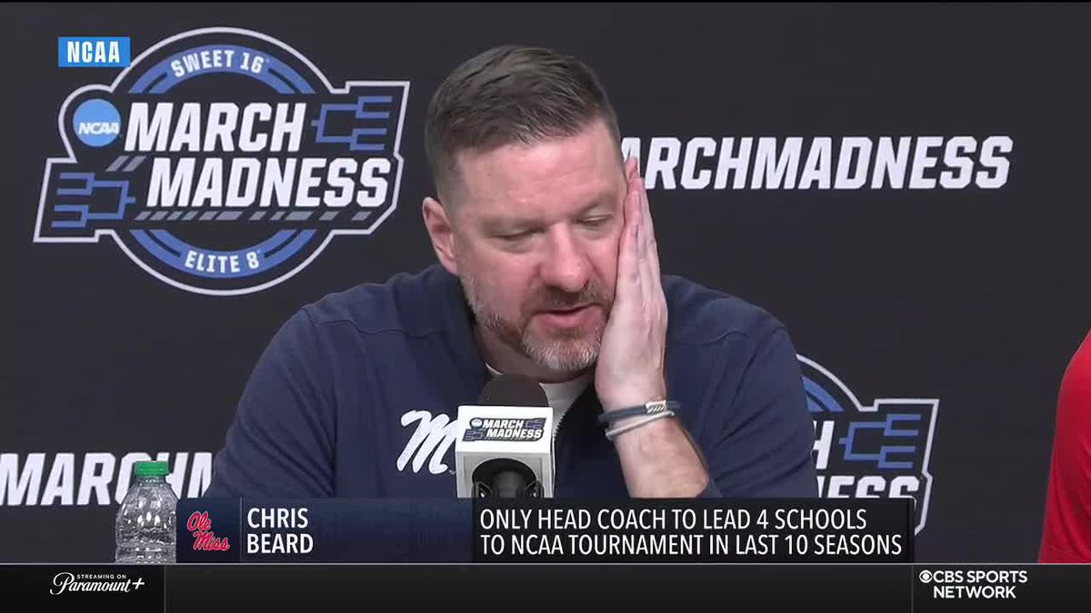 Chris Beard got emotional when talking about how this team "raised the expectations" for Ole Miss basketball.