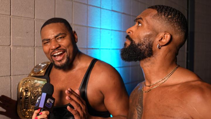 EXCLUSIVE: After defeating the hometown boys, Pretty Deadly, the WWE Tag Team Champions The Street Profits gloat about their win. #SmackDown