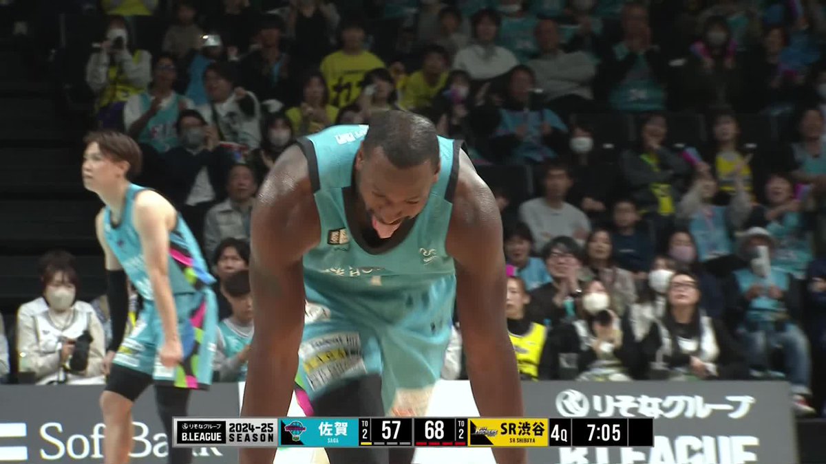 セレブレーション披露の20得点目👅 佐賀#7 ダーラムのシュートが決まり8点差に！ Allen Durham 【公式】佐賀バルーナーズ 🏀 📡バスケットLIVEで生配信中 #Bリーグ #りそなグループ