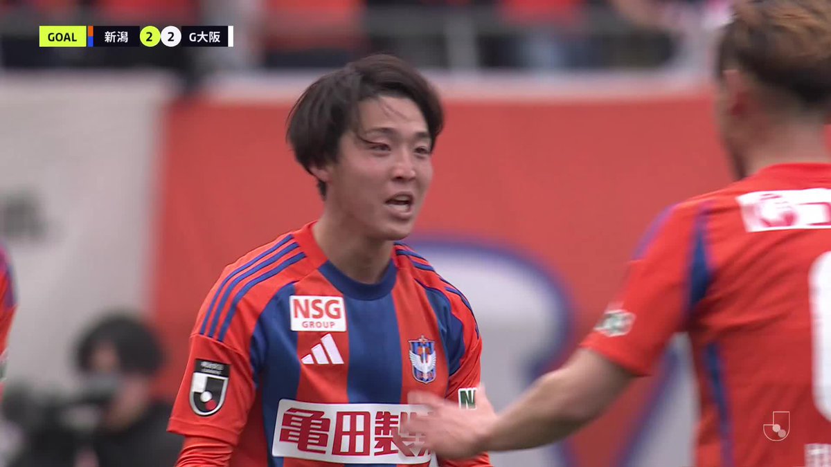 #奥村仁 がアウトサイドでうまく合わせた🔥 🎦 ゴール動画 🏆 明治安田J1リーグ 第7節 🆚 新潟vsG大阪 🔢 2-2 ⌚️ 74分 ⚽️ 奥村 仁(新潟) #Jリーグ