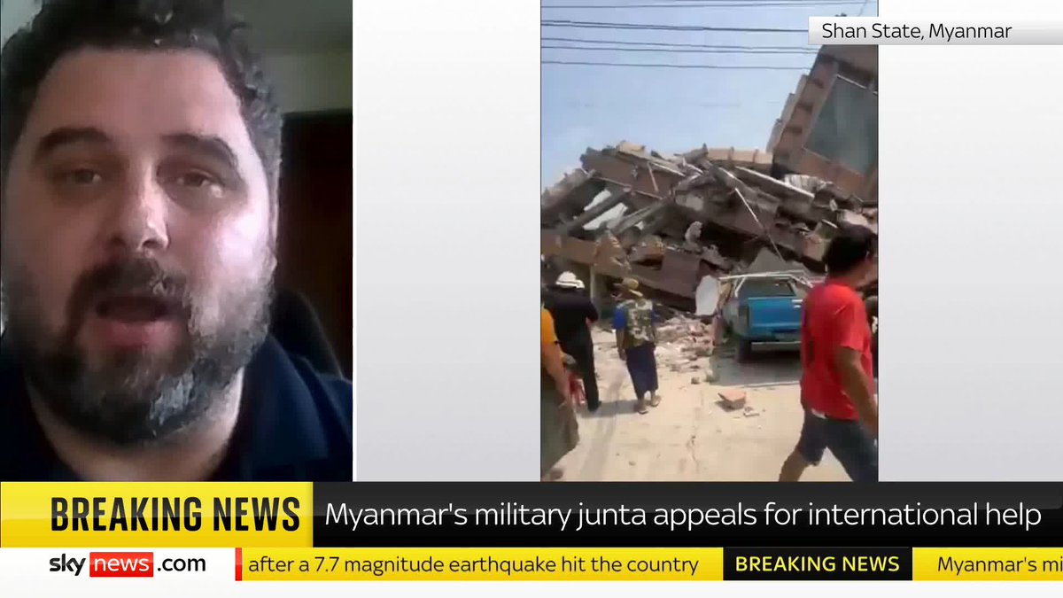 "The military has a track record of blocking aid." Myanmar researcher at Amnesty International, Joe Freeman, says that the conflict in Myanmar is adding to the devastation from the earthquake.